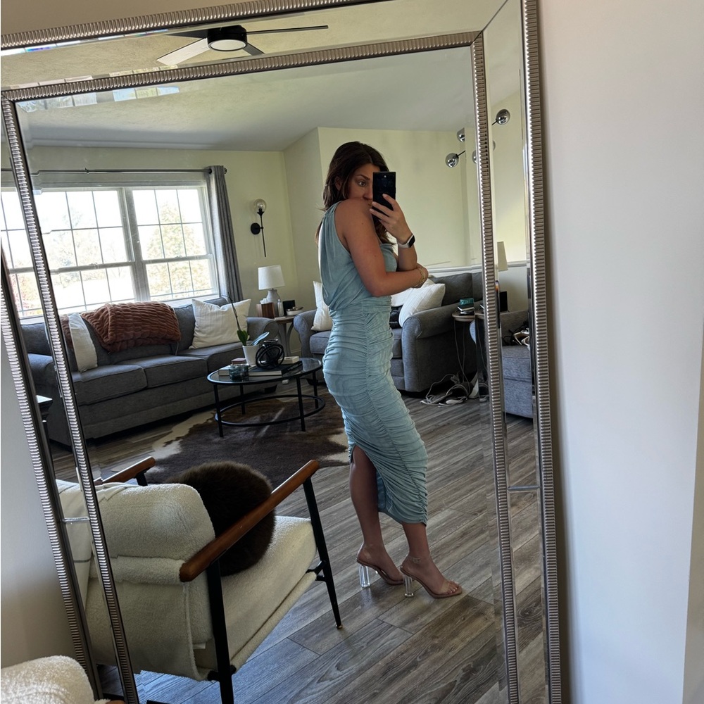 BLUE BODYCON DRESS - Picture 6 of 6